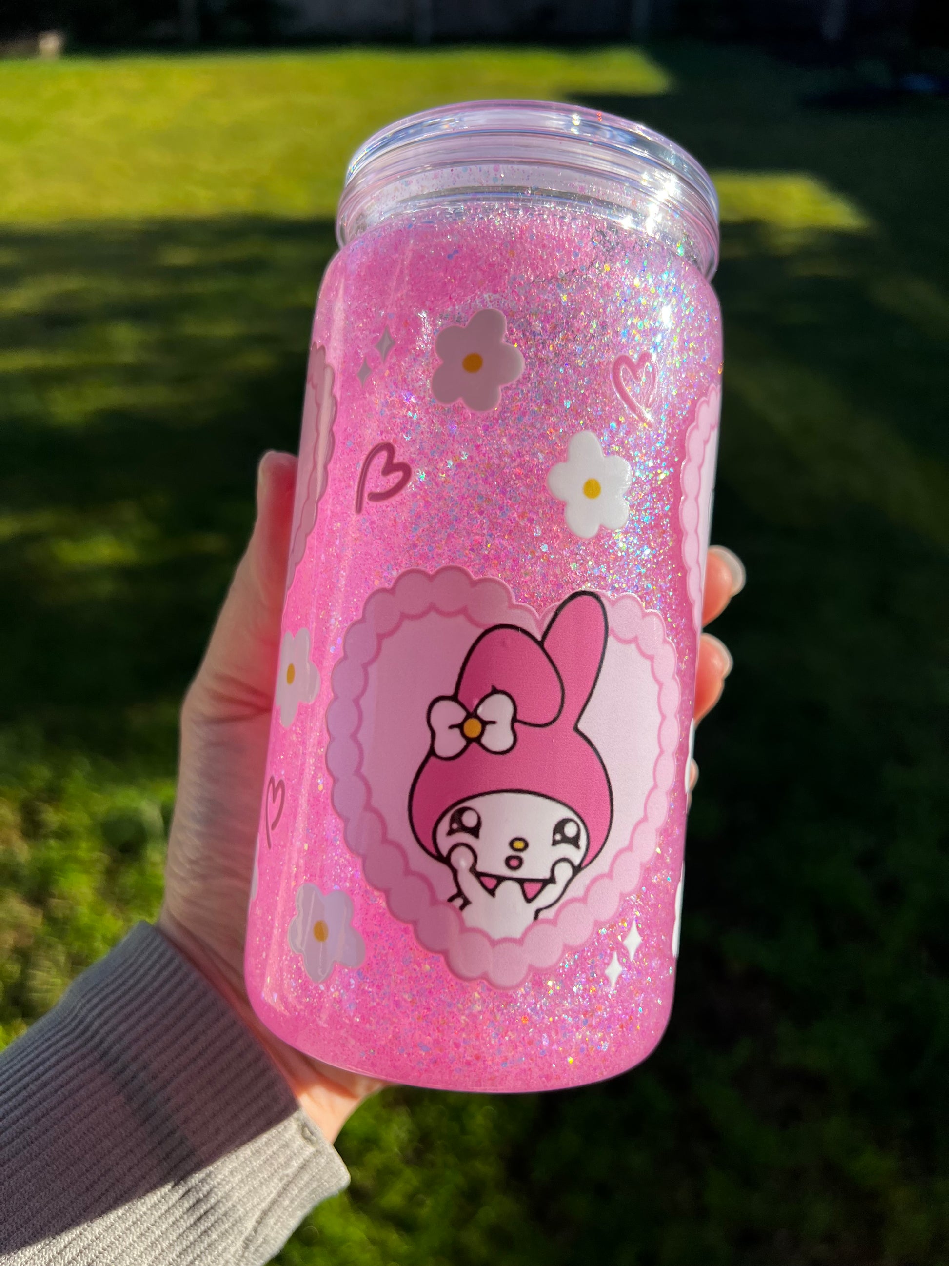My Melody Snowglobe Glitter Tumbler Acrylic - 16oz