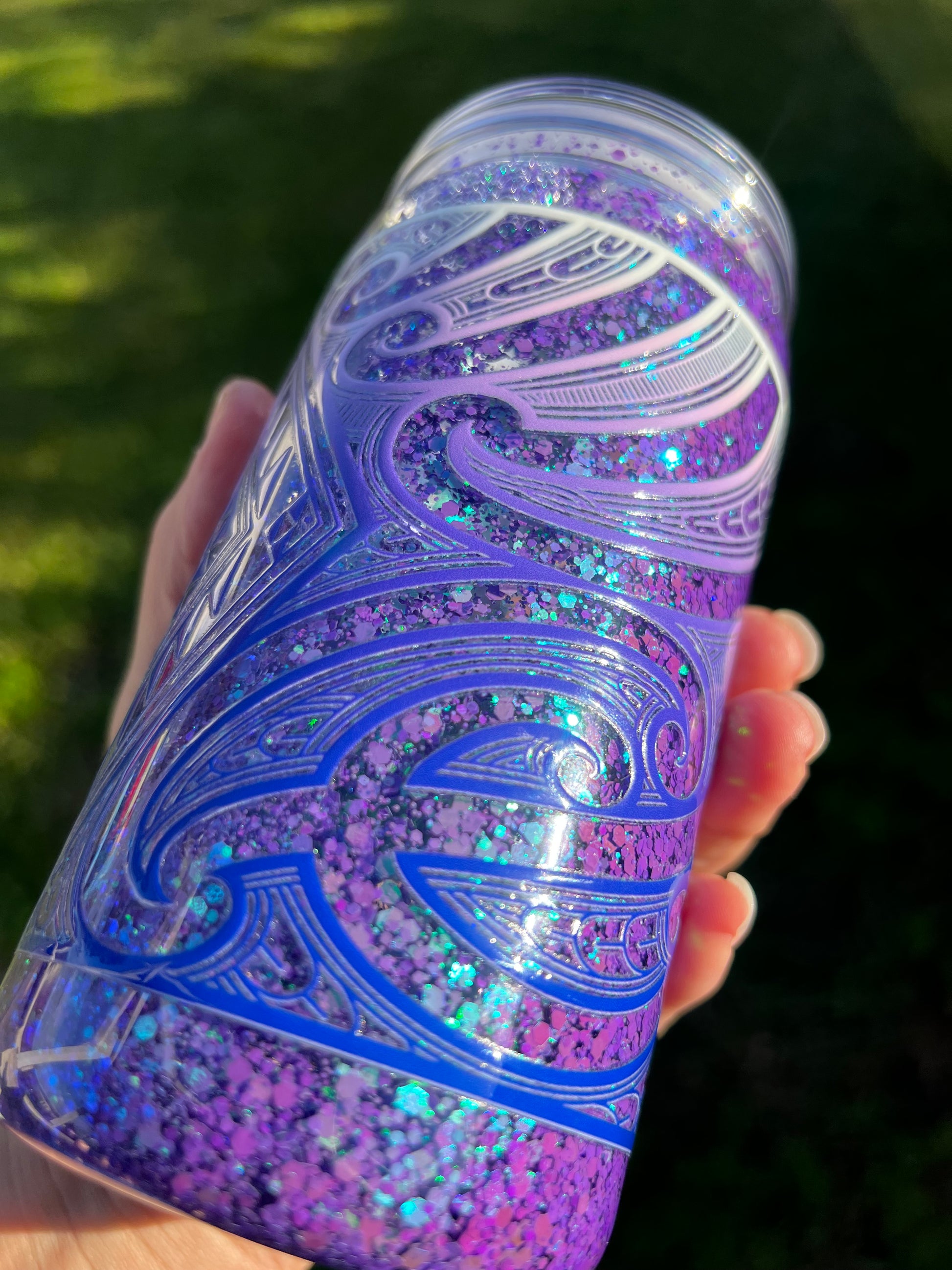 Purple Mirage Snowglobe Tumbler Acrylic - 16oz