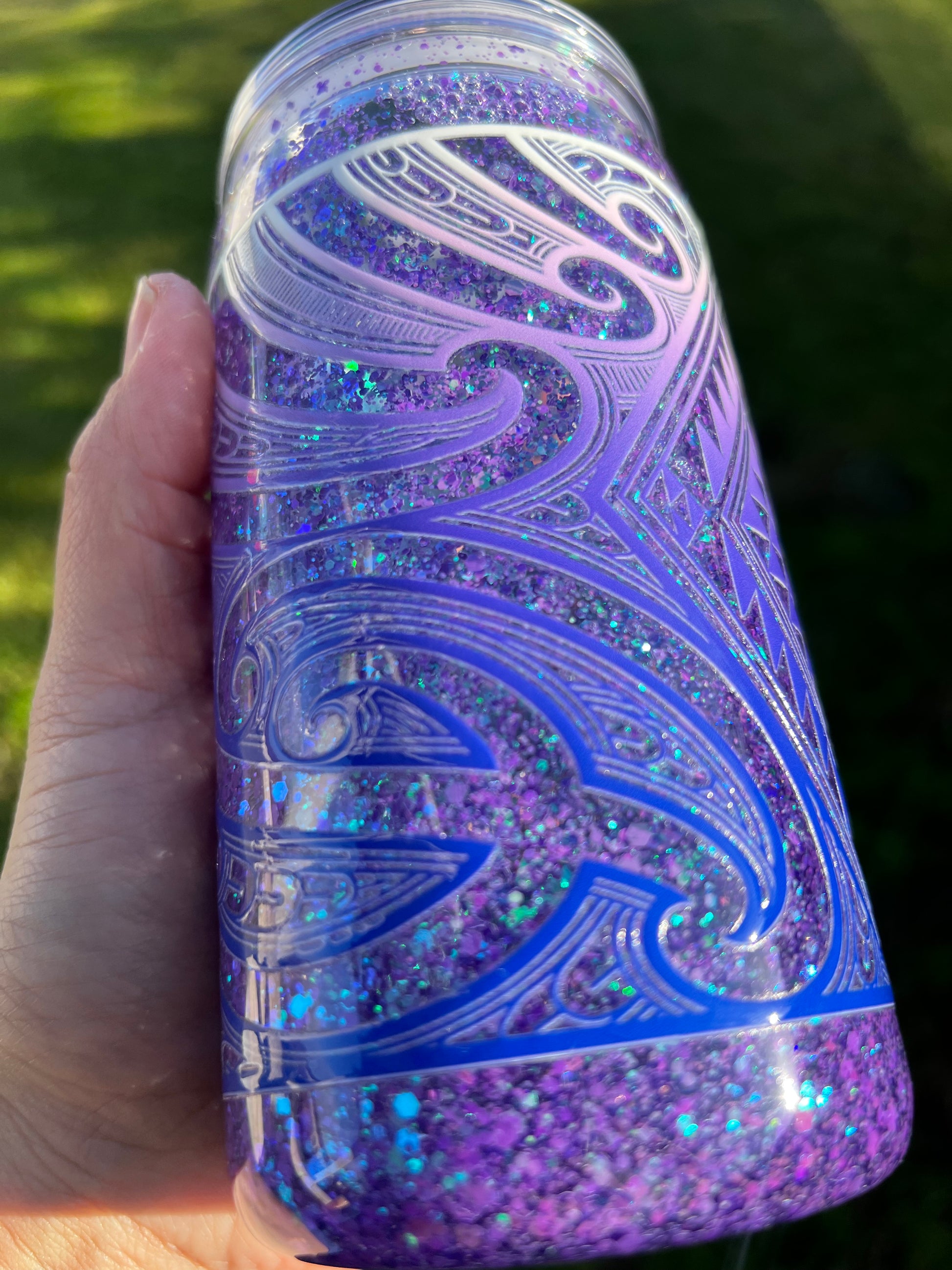Purple Mirage Snowglobe Tumbler Acrylic - 16oz