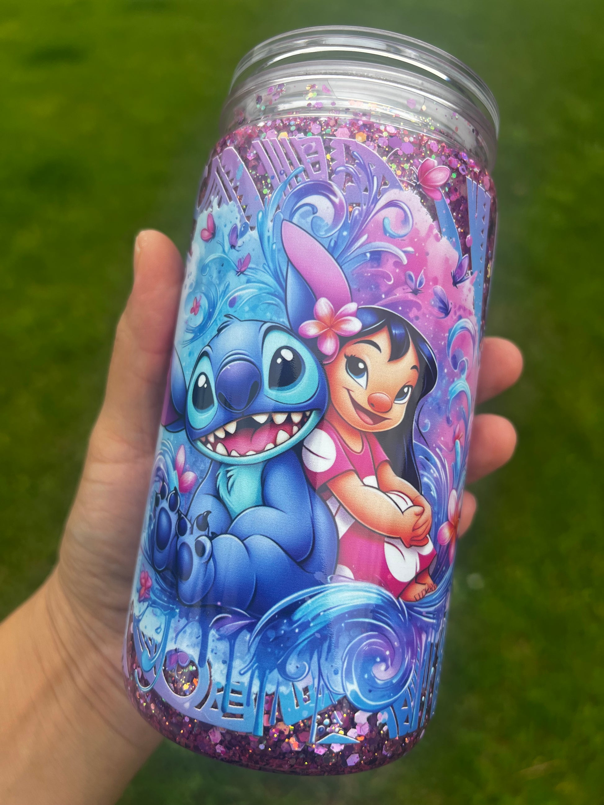 Lilo & Stitch Snow Globe Tumbler 16oz - Acrylic