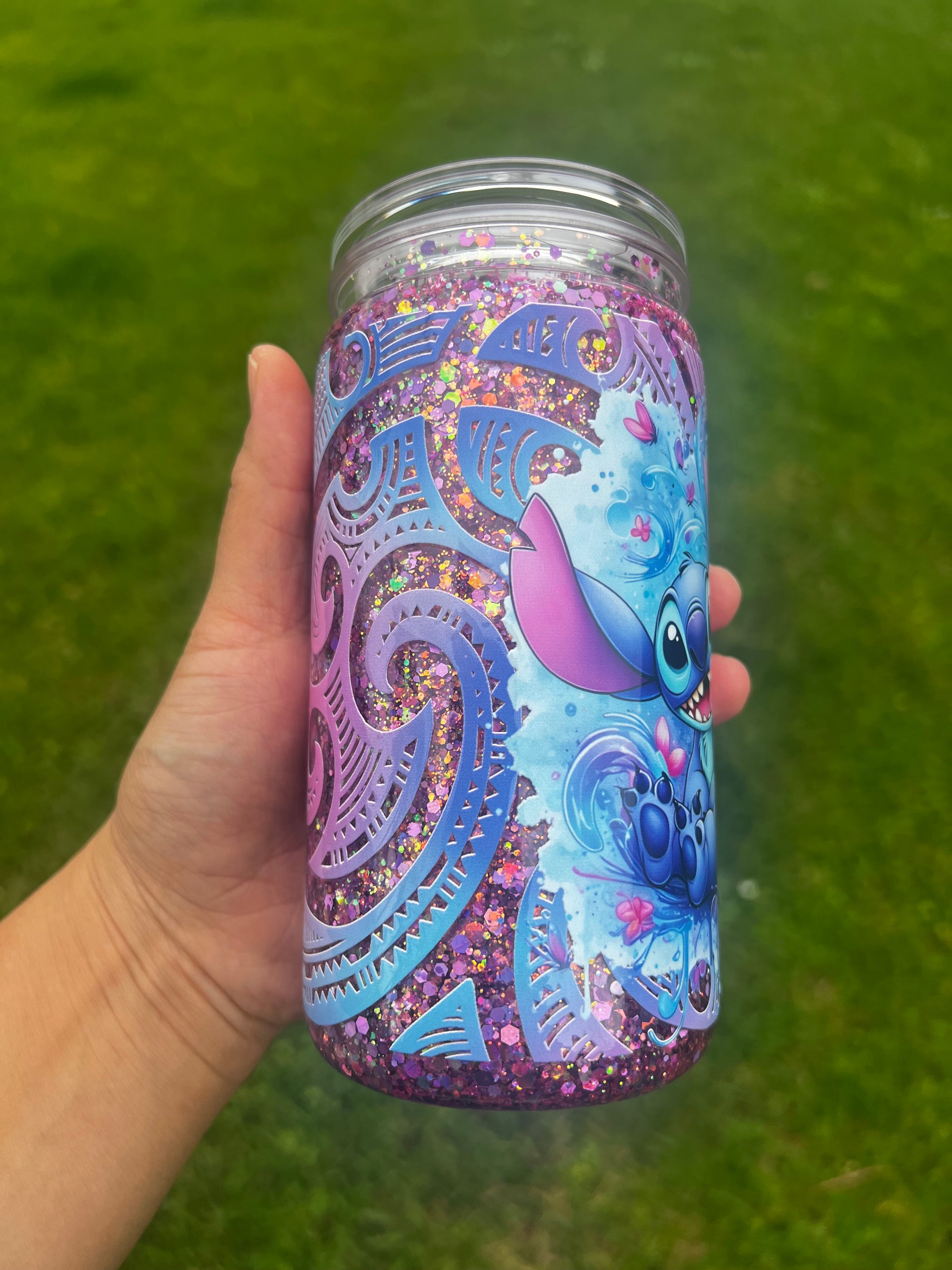 Lilo & Stitch Snow Globe Tumbler 16oz - Acrylic