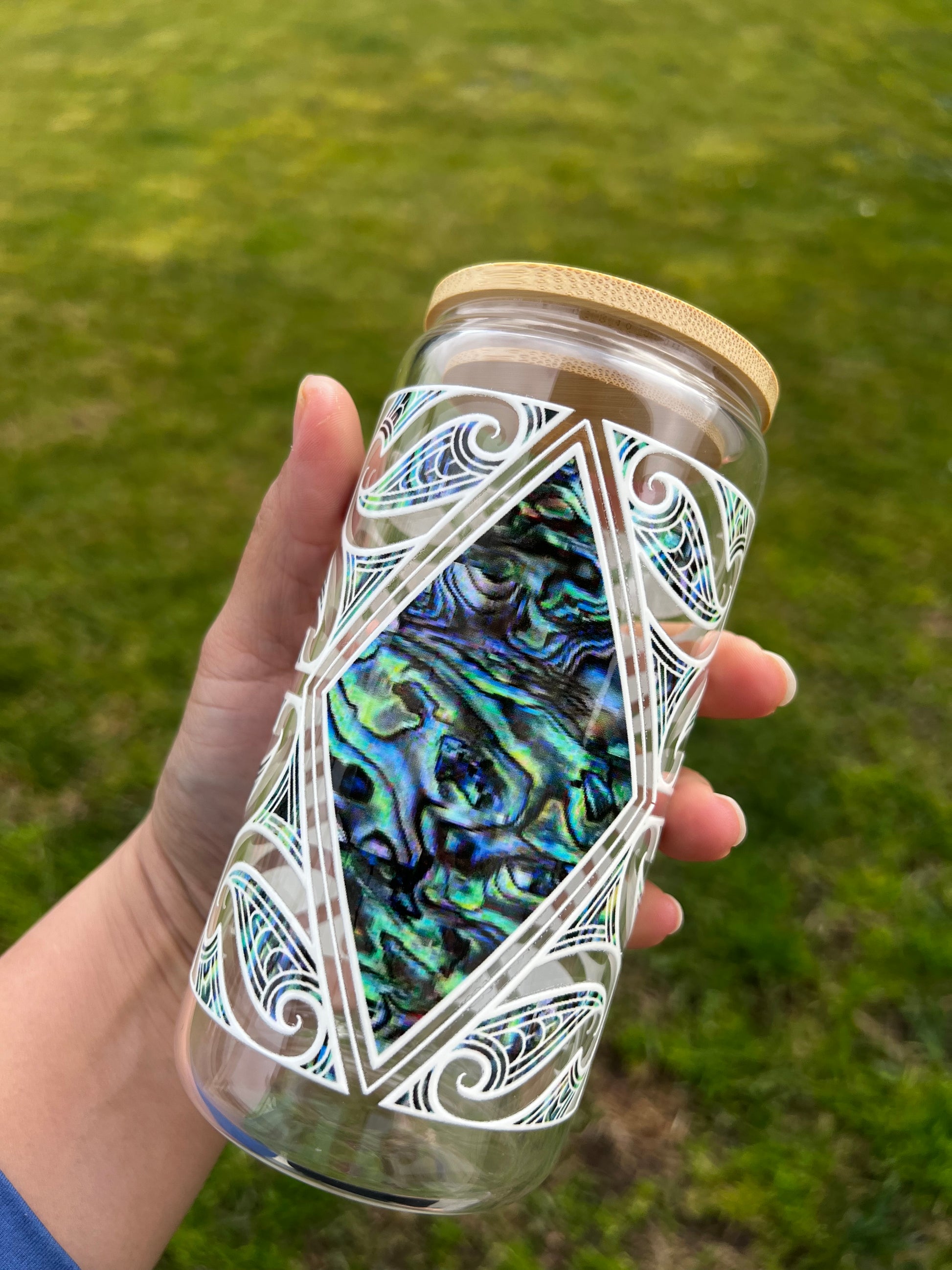 Pāua Taimana Glass Tumbler