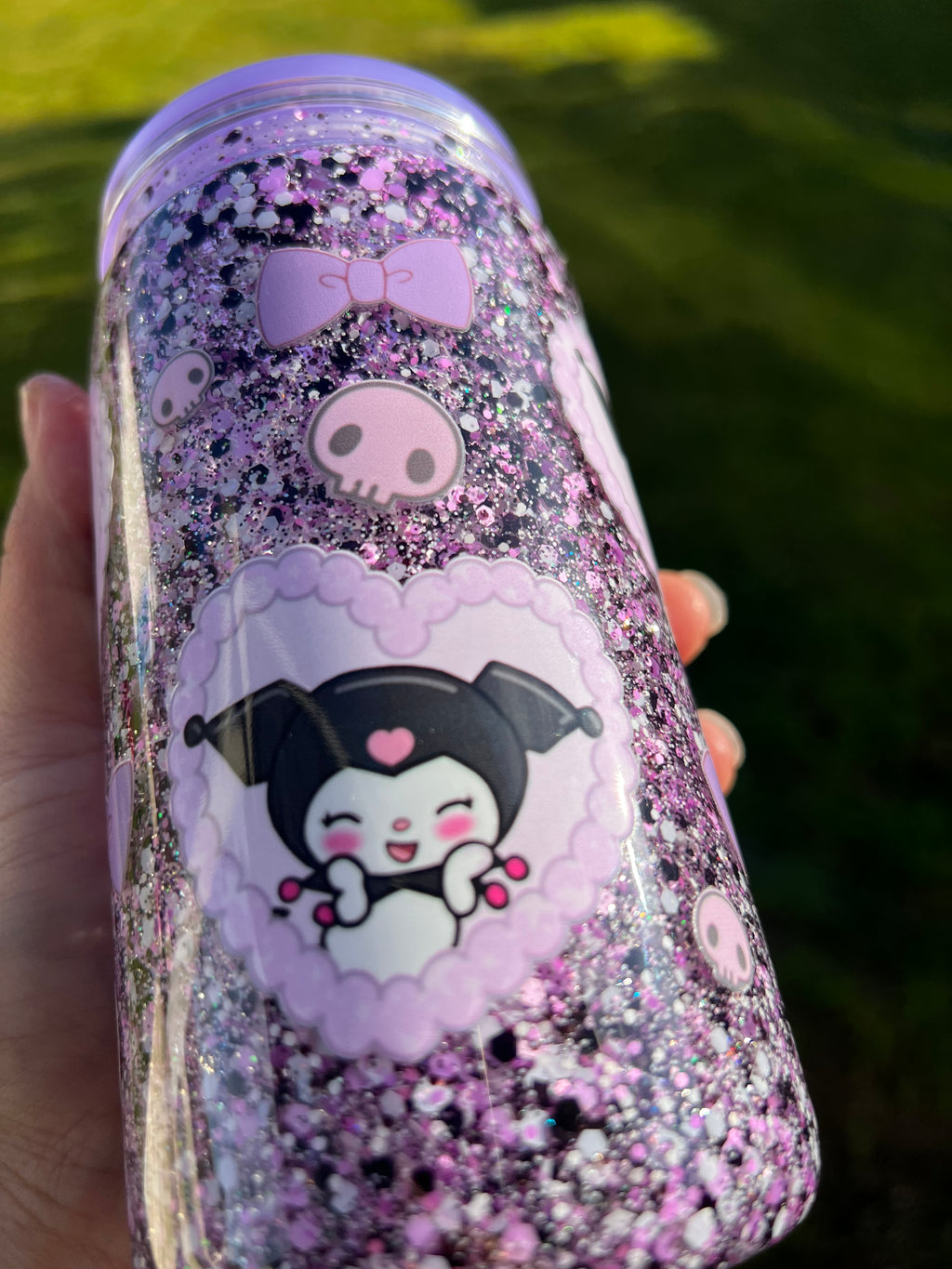 Kuromi Snowglobe Glitter Tumbler Acrylic 16oz