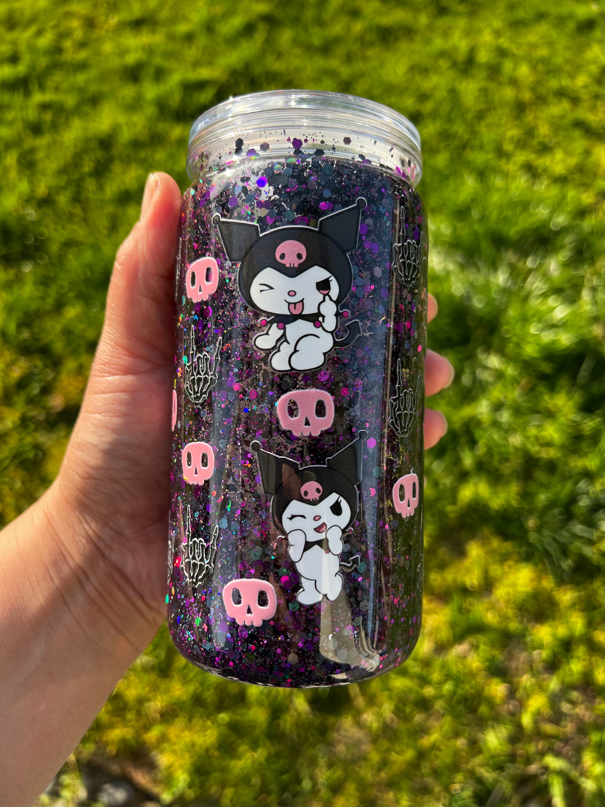 Kuromi Snowglobe Tumbler Acrylic - 16oz