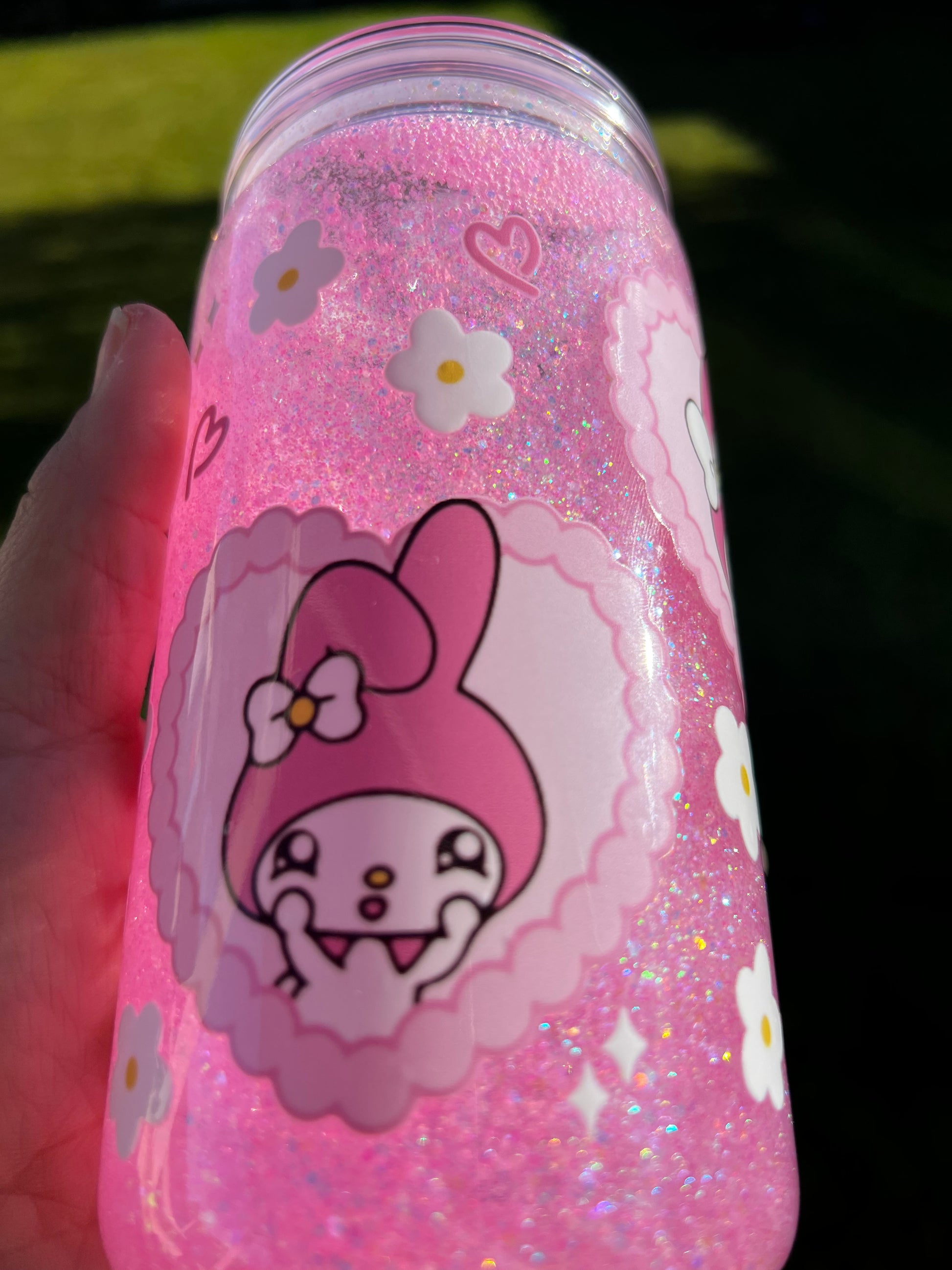 My Melody Snowglobe Glitter Tumbler Acrylic - 16oz
