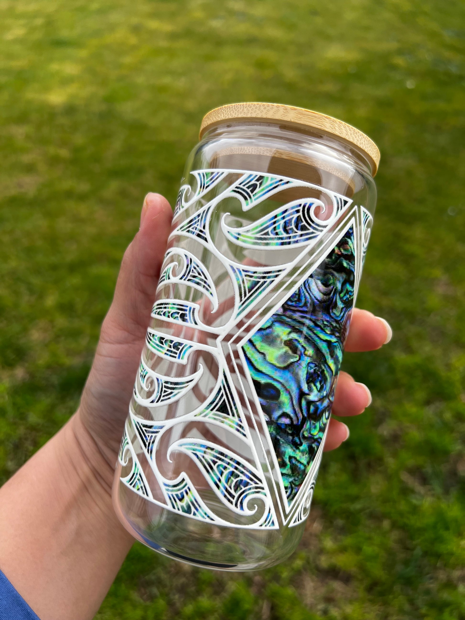 Pāua Taimana Glass Tumbler