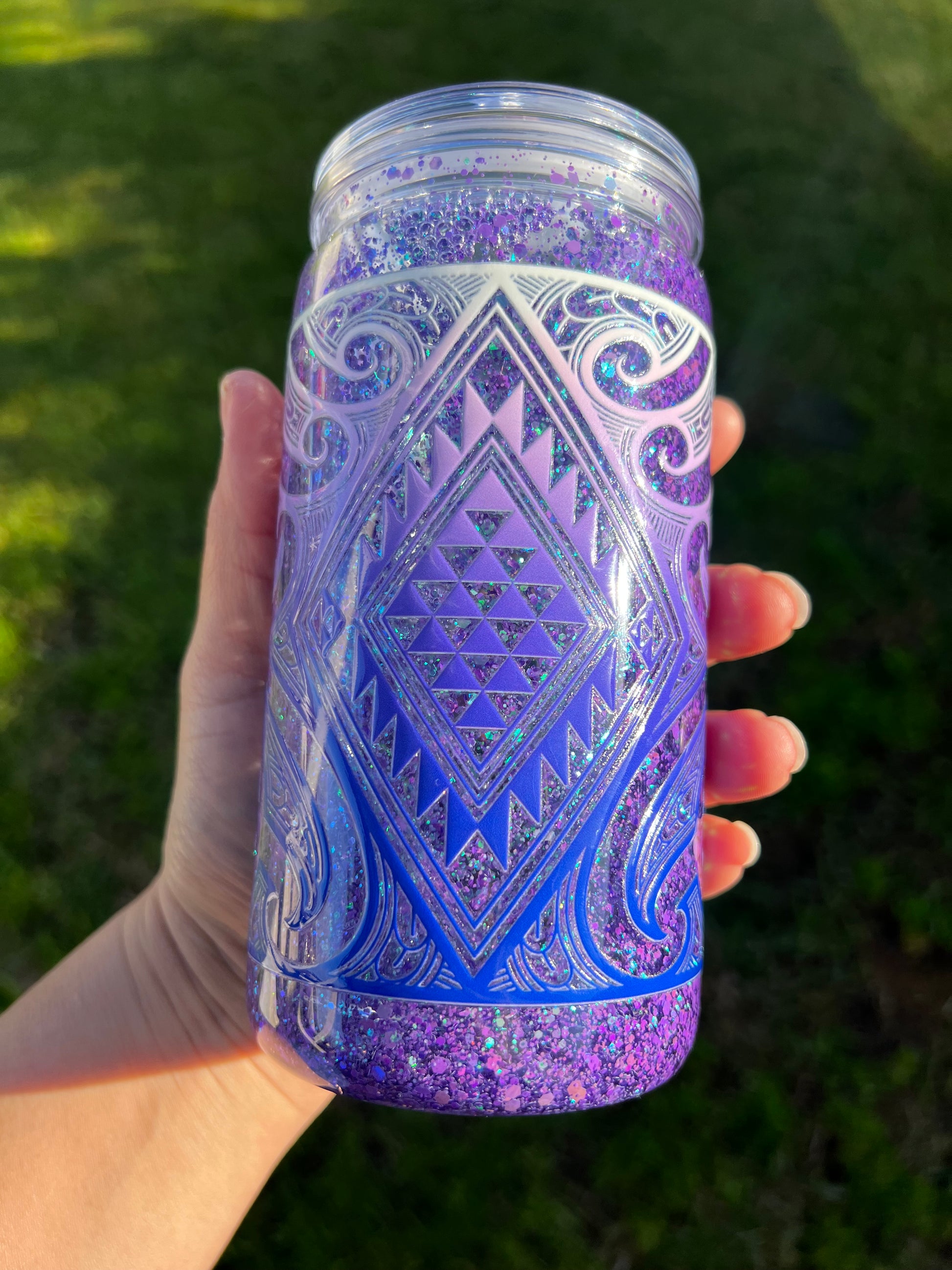 Purple Mirage Snowglobe Tumbler Acrylic - 16oz