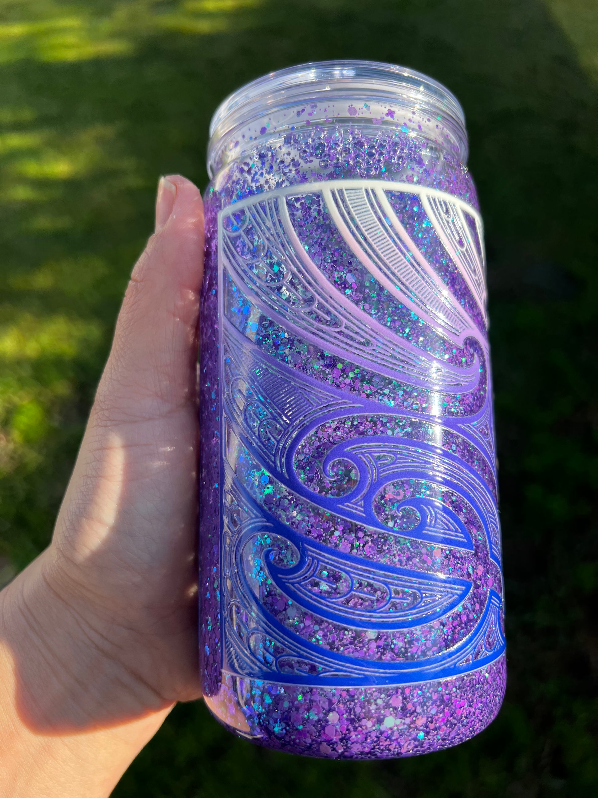 Purple Mirage Snowglobe Tumbler Acrylic - 16oz