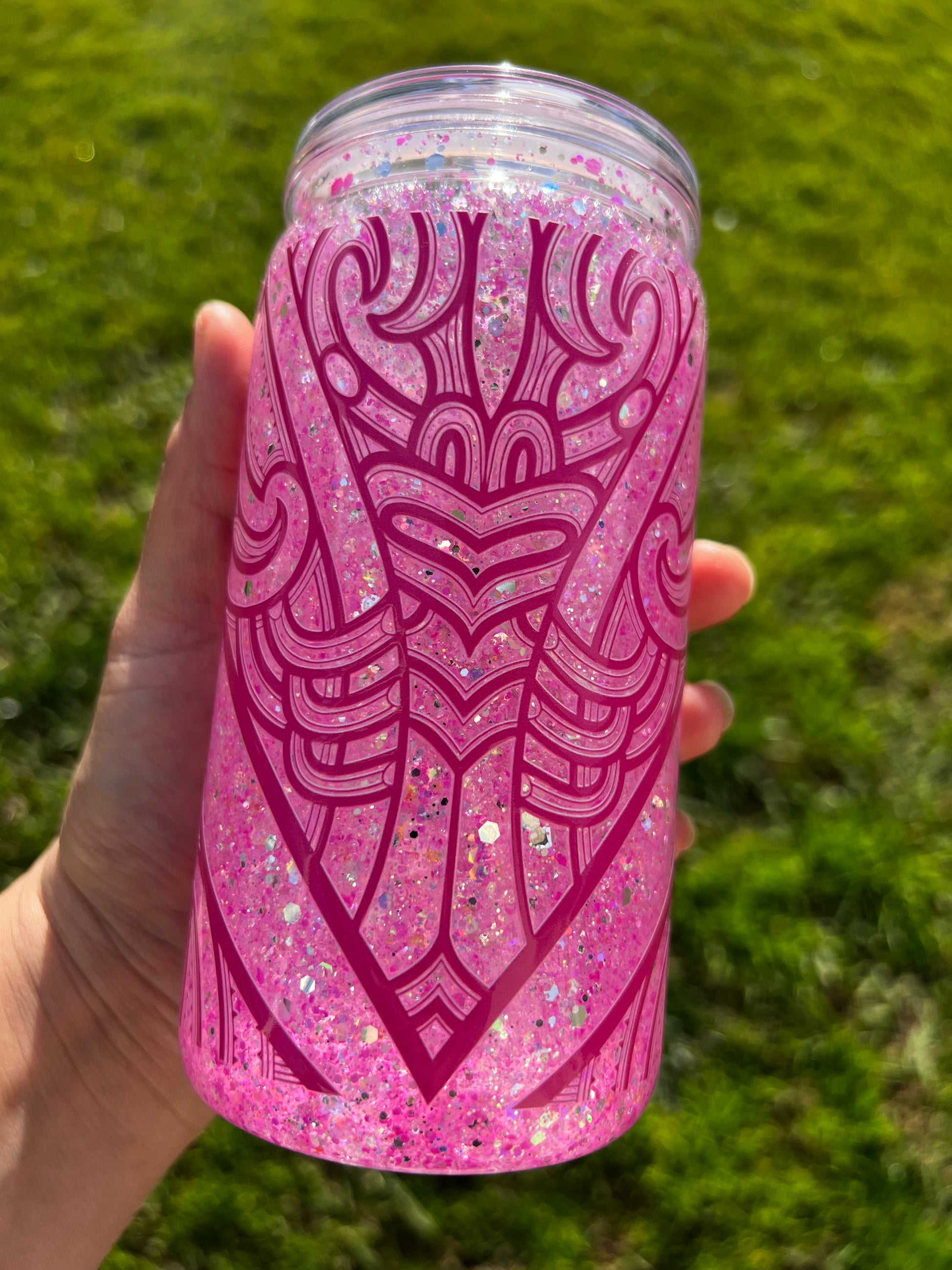 Pink Sugar Snowglobe Tumbler Acrylic - 16oz