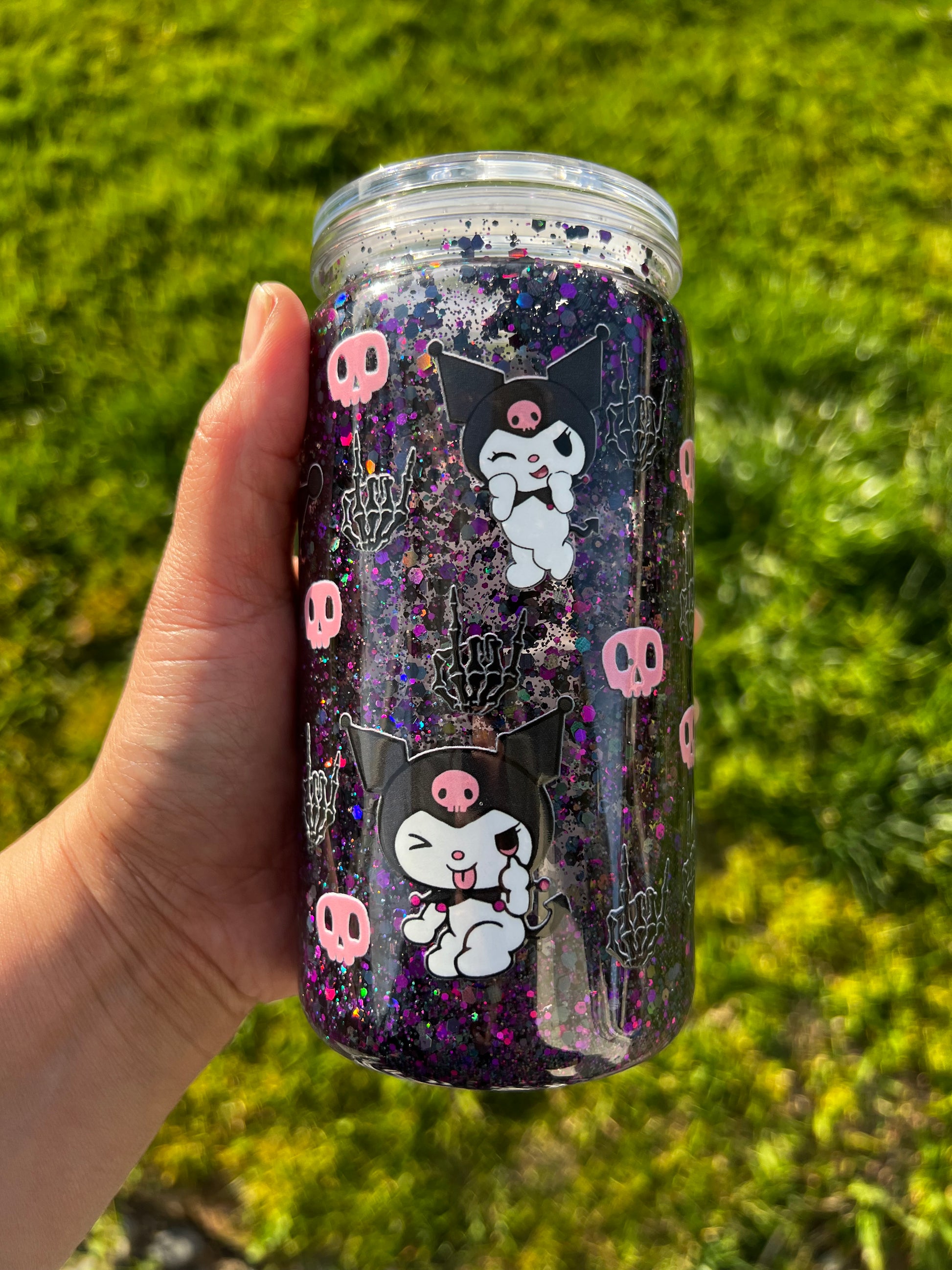 Kuromi Snowglobe Tumbler Acrylic - 16oz