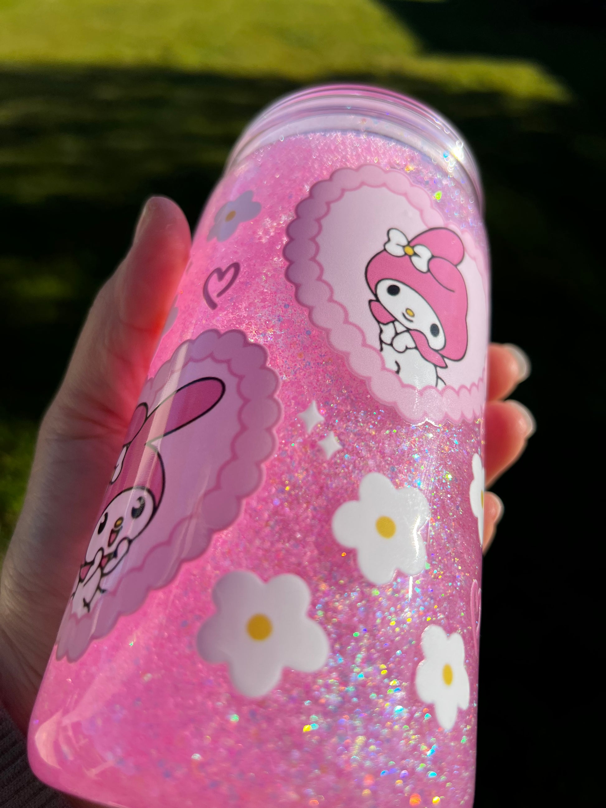 My Melody Snowglobe Glitter Tumbler Acrylic - 16oz