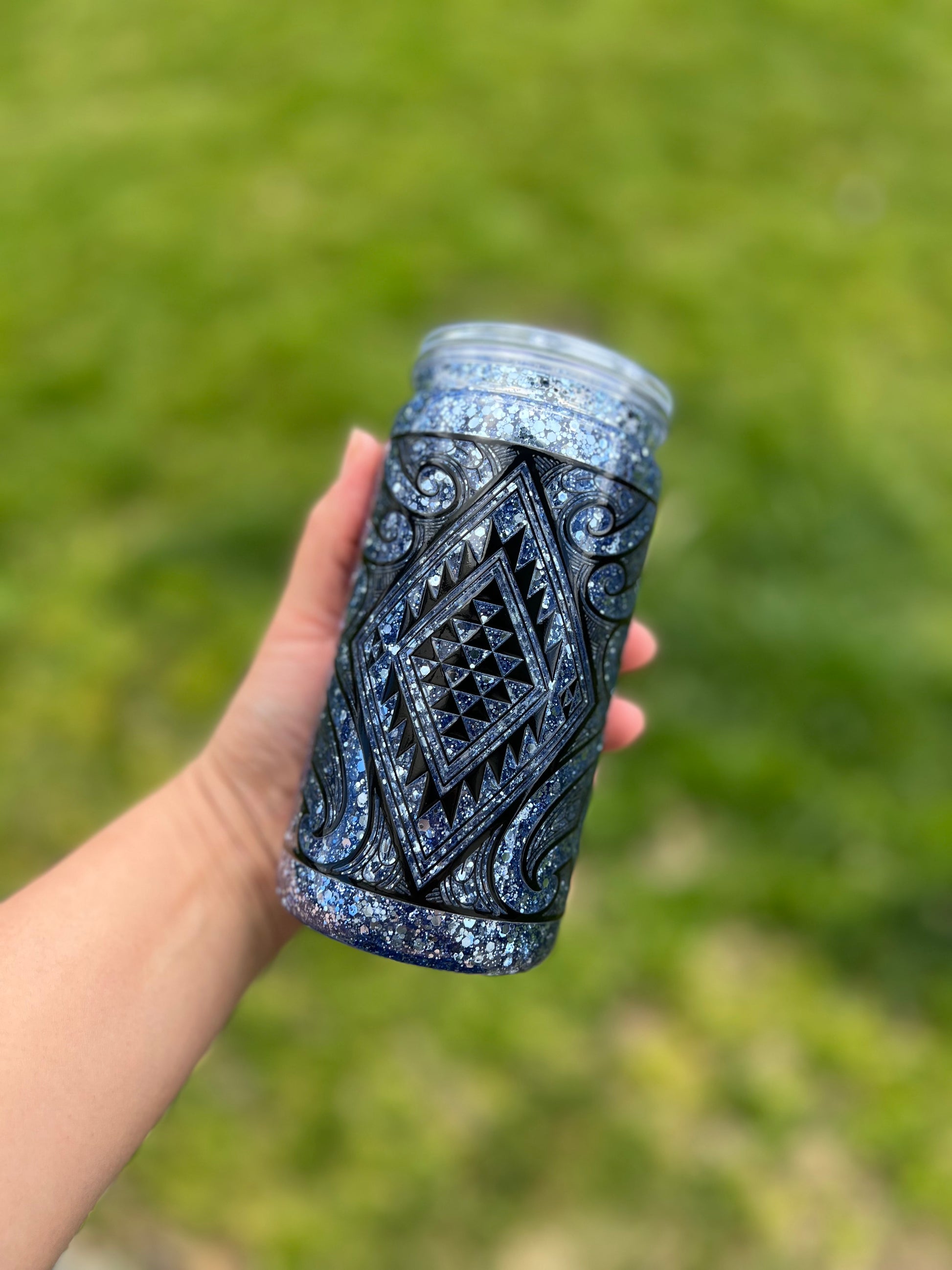 Tangaroa Pōuri Snowglobe Tumbler Acrylic - 16oz