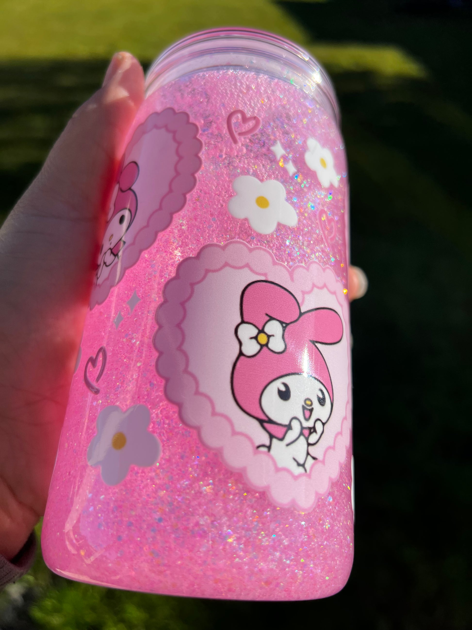 My Melody Snowglobe Glitter Tumbler Acrylic - 16oz